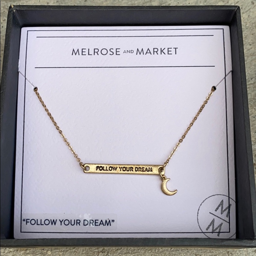 Follow Your Dream gold tone necklace. NWT